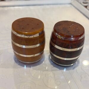Elegant Brown and Tan Barrel-Shaped Home Accents Bakelite